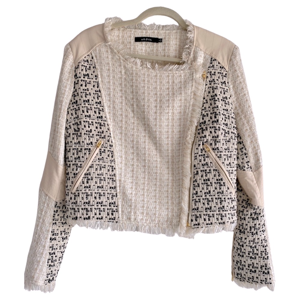 Ark & Co. Ivory Cropped Tweed Jacket